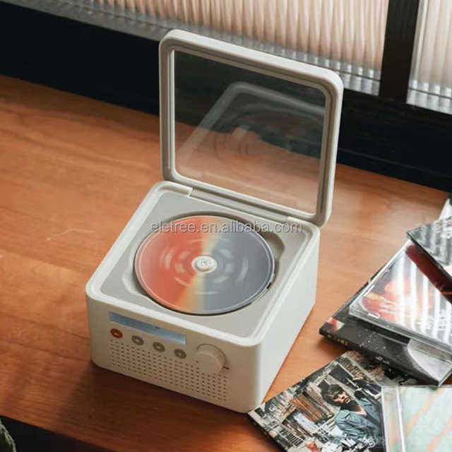 R200 Retro Design Small Pixel Screen Audio Song Wireless Bt Speaker Music Record Cd Player