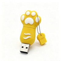 Clé USB mignonne en forme de patte, clé USB portable, design animal, clé USB stylo, dispositif de stockage, cadeau, logo OEM