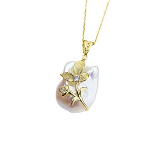 Pendentif en argent S925 avec perles de 11 à 18 mm, accessoires de perles DIY, magnifique support de collier, 30851 pendentifs et breloques en cristal - Product Image 5