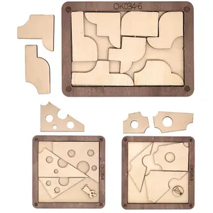 Brainstorming toys, logical intelligence puzzle games, intelligent wooden jigsaw puzzles, children's adult games