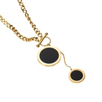 Nouveau Collier Personnalisé en Tungstène Plaqué Or Noir et Blanc, Design de Niche Luxe Léger Haut de Gamme, Simple et Transfrontalier
