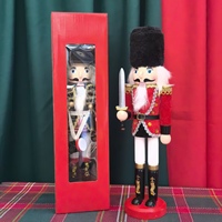 Soldat Casse-Noisette en Bois Fait Main 11,81 Pouces Peint à la Main Écologique Classique Décoration de Table de Noël