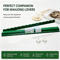 Supports magnétiques festonnés de 19 pouces pour Mahjong avec poussoirs, lot de 4, en laque piano de luxe, personnalisés pour jeu de Mahjong