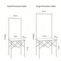 Table de promotion portable en plastique à bas prix pour supermarché, table publicitaire amovible, comptoir de promotion pop-up