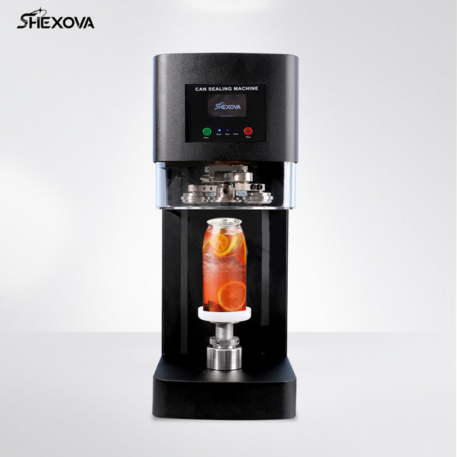High Quality Portable 220V Automatic Aluminum Lids Pet Can Sealer Machine Bubble Tea Coffee Cake Pop Can Sealing Machine