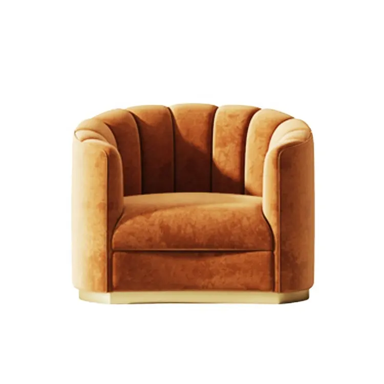 FABRICANTE de sofá curvo Boucle tela colorida oro metal italiano muebles de sala de estar modernos de lujo de fábrica de China