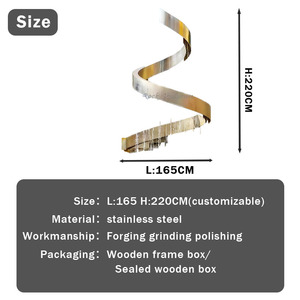 <span class=keywords><strong>Fontana</strong></span> a Spirale in Acciaio Inox Personalizzata, Scultura Astratta in Metallo Lucidato per Giardino Esterno - Product Image 3