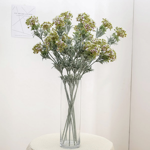 Fleur artificielle en soie à 3 têtes effet flocon de neige pour décoration d'hôtel, de maison et de mariage, arrangement floral, plante verte - Product Image 3