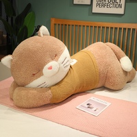 Jouets en peluche super doux personnalisés en gros, grand chat de dessin animé, 80-160 cm, écologiques, décoration de salon pour anniversaire