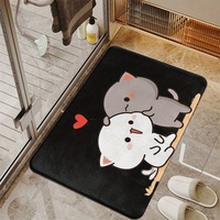 1 paillasson pour la maison en éponge épaisse de 0,39 pouces avec motif Bubu et Dudu, adapté au salon, à la cuisine et au balcon.