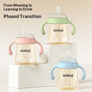 Biberon d'apprentissage Aiduchi PPSU avec bec de canard, tasse à bec verseur, une bouteille trois usages, anti-coliques, avec poignée, grande taille - Product Image 1