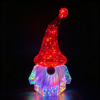 Décoration de Noël lumineuse, gnome irisé à LED, figurine de Père Noël, centre de table, décoration de Noël, cadeau