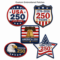 Écussons brodés personnalisés OEM, patch drapeau USA, souvenirs 250 ans de l'Amérique, badges brodés pour veste en jean et gilet de moto