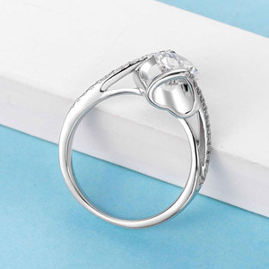 Bague <span class=keywords><strong>de</strong></span> mariage pour femme SYJ S925 en argent sterling, style européen et américain, micro-pavée, motif <span class=keywords><strong>baiser</strong></span> d'<span class=keywords><strong>ange</strong></span>, moissanite taillée diamant - Product Image 3
