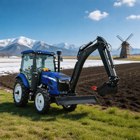 Tracteurs agricoles chinois bon marché de petite taille, 50 CV, 4x4, transmission par engrenages, mini-tracteurs avec chargeur frontal, pompe et boîte de vitesses