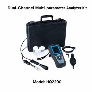 เครื่องวิเคราะห์พารามิเตอร์แบบพกพา HQ2200 แบบสองช่องสัญญาณ สำหรับวัดคุณภาพน้ำ pH ค่าการนำไฟฟ้า TDS DO พร้อมกล่องกันกระแทก - Product Image 1