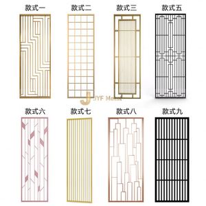 Separador de Ambientes de Acero Inoxidable de Alta Gama LL55, Diseño Geométrico Moderno, Impermeable, para Centros Comerciales y Espacios Comerciales - Product Image 6