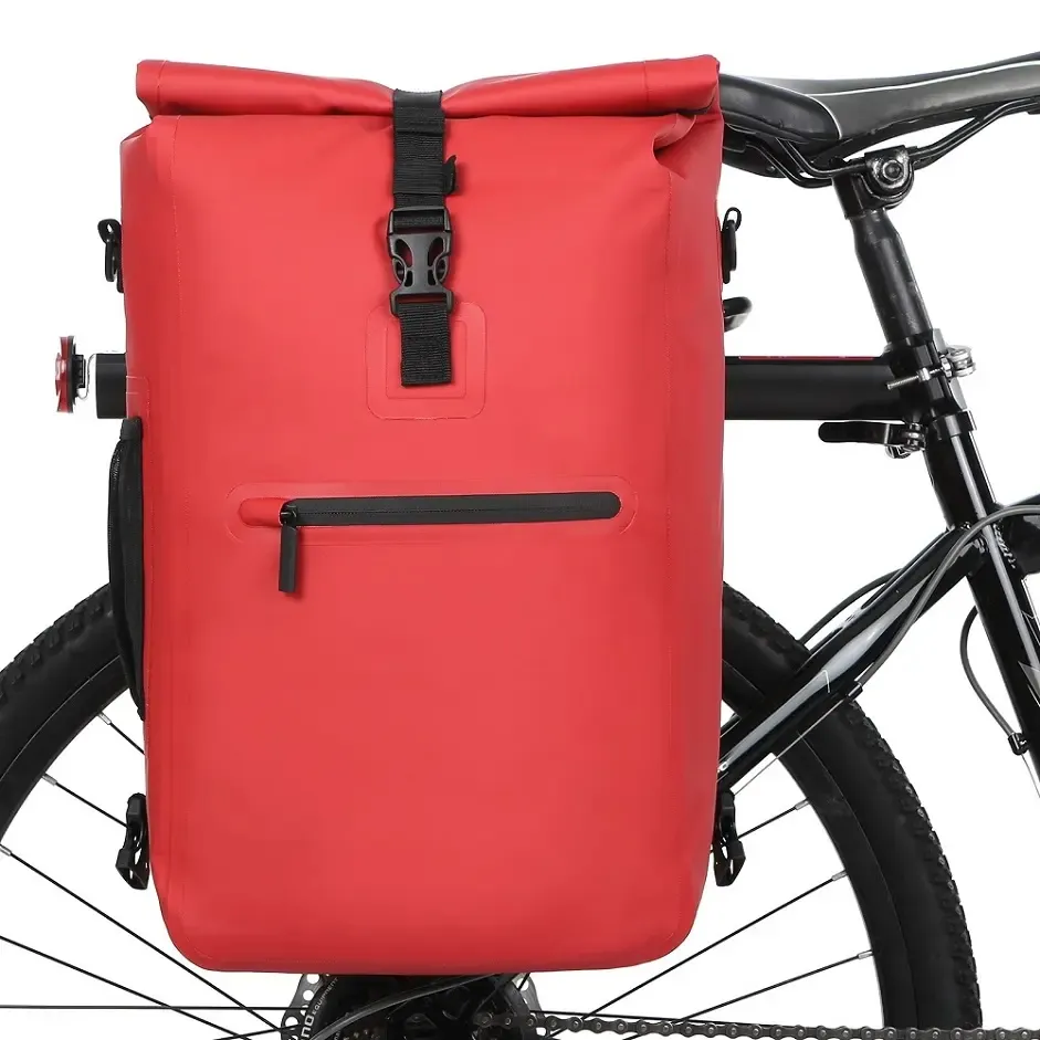 Roll Top Waterproof Backpack Cycling Bicycle Pannier Bike 100% Waterproof Messenger Backpack 3 in 1 Outdoor Travel Cycling Bag