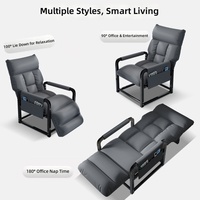Chaise de bureau pliable, chaise longue, structure en acier, style nordique, dossier et appui-tête pliables à double usage pour les longues sessions de travail et les siestes de la journée
