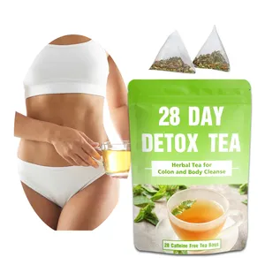 شاي عشبي عضوي بملصق خاص لتخفيف الوزن وتنظيف الجسم ونحته شاي 28 يوم للتخلص من السموم