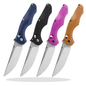 9.5 inches CNC G10 handle D2 steel camping knives outdoor tactical folding pocket knife EDC tool Manufacturer customized