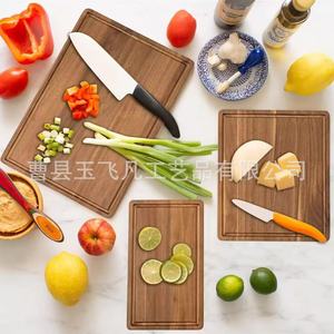 Acacia <b>Wood</b> Cutting Board Set Rectangle 3pcs Multifunction Kitchen Chopping <b>Blocks</b> Natural Color - Product Image 3