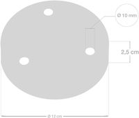 Kit de Rosace de Plafond pour Lustre Creative Cables (Presse-étoupe Cylindrique en Métal Couleur Cuivre Satiné, Diamètre 120mm, 3 Trous)