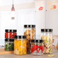 Bocaux de conservation alimentaire en verre ergonomiques avec couvercles métalliques hermétiques à vis 180ml 280ml 380ml 500ml pour miel, confiture, beurre