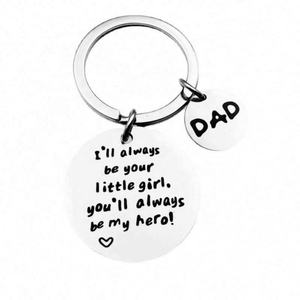 Porte-clés en métal « <span class=keywords><strong>Je</strong></span> serai <span class=keywords><strong>toujours</strong></span> ta petite fille » – Cadeaux de la Fête des Pères en gros – Porte-clés en métal de la part de sa fille pour la Fête des Pères - Product Image 5
