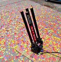 Lanceur de confettis 4 tubes, machine à confettis 4 tirs, lanceur de confettis arc-en-ciel télécommandé pour spectacle sur scène, mariage, célébration, événement