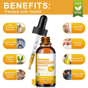 Magnésio Composto Suplemento Gota Abacaxi Sabor Neuromuscular Calmante e Relaxamento Líquido Gotas para o Cérebro Sono - Product Image 3