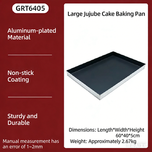 Cetakan Kue Roti Persegi Panjang Anti Lengket PTFE Berlapis Aluminium Besi 60*40*5cm, Dapat Disesuaikan Pabrik - Product Image 2