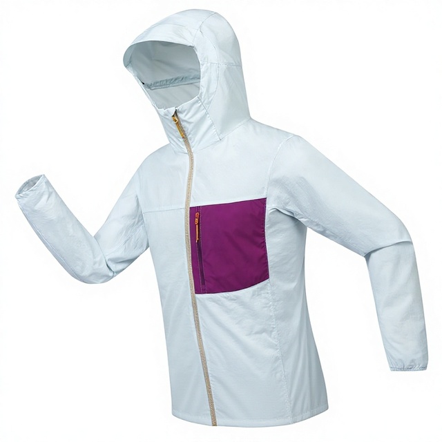 Outdoor Solid Windbreaker Jacket Adults Men Women Breathable Waterproof UV-Protective Hooded Sportswear Ultra-Light Lightweight