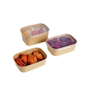 Tazones Desechables de Papel Kraft Marrón con Impresión en Dorado para Llevar, Ideales para Envasar Ensaladas, Pasteles, Sándwiches y Otros Alimentos, Material de Grado Alimenticio - Product Image 2