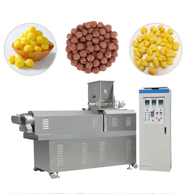 Stainless steel snack food machinery corn puff snack food extruder wheat puffing cereal making machine