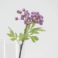 Bouquet de fleurs artificielles miniatures de myrtilles givrées en gros pour la décoration intérieure, accessoires de photographie et présentation en cuisine
