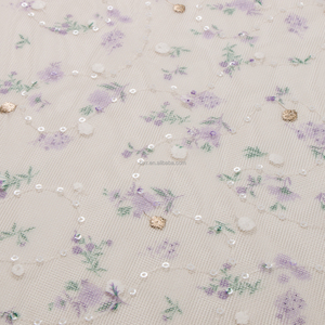 Thân Thiện Với Môi Polyester Vải Tuyn Vải Thoáng Khí Sợi-Nhuộm In Kỹ Thuật Số Thêu Mô Hình Vải Tuyn Vải Nhà Máy - Product Image 2