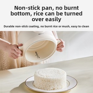 <span class=keywords><strong>Mado</strong></span> Nouvelle Mini Cuiseuse à Riz Intelligente Portable pour la Maison et le Dortoir, Petite Marmite Électrique à Mijoter et à Cuire à la Vapeur avec Céramique et Acier Inoxydable 304, 500W - Product Image 2