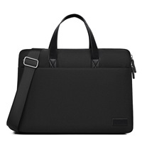 Bolso de Mano para Computadora Portátil, Ligero, Resistente a Impactos, con Capa de Airbag, Gran Capacidad, Impermeable, Tipo Maletín, con Correa para Hombro
