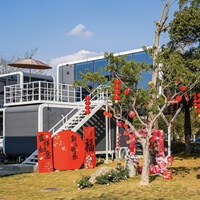 Vente à chaud en Chine de 20/40 pieds Airbnb villa de luxe préfabriquée en acier anti-ouragan petite maison cabine pomme jardin dosette hôtel salle de bain