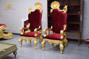 फ्रेंच शाही रेट्रो फर्नीचर कमरे में रहने वाले सोफे पुराने लाल चमड़े के अनुभागीय सोफे सोने सोफे लक्जरी - Product Image 5