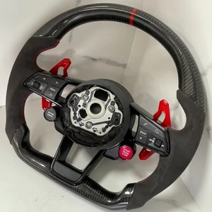 アウディ TT R8 S3 S4 S5 S6 S7 RS3 RS4 RS5 RS6 A6 C7 RS Q5 Q6 A4 A5 <span class=keywords><strong>LED</strong></span> スエード カーボンファイバー 車用アクセサリー ステアリングホイール - Product Image 4