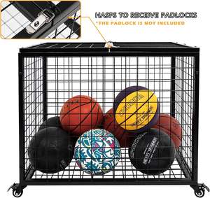 Estante de tienda de pelotas deportivas, jaula de alta capacidad, equipo de entrenamiento de fútbol, garaje, almacenamiento de baloncesto, soporte para pelotas de voleibol al aire libre - Product Image 4