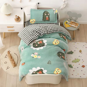 Ensemble de literie pour bébé imprimé dessin animé ensemble de housses de <span class=keywords><strong>couette</strong></span> taies d'oreiller automne <span class=keywords><strong>hiver</strong></span> chaud linge de lit en daim CP29 - Product Image 1