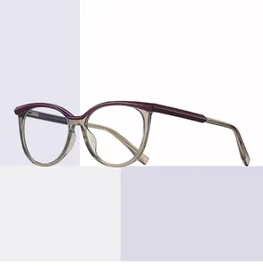 Nueva montura de gafas de moda para mujer, montura de gafas para mujer, aguja insertada en bisagra de resorte, montura de visión cercana de 0 dioptrías anti-blu