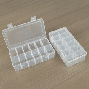 Transparent Plastic <b>Storage</b> <b>Box</b> 12 Compartments For Fishing Tackle And <b>Small</b> Parts Desktop Organizer With Lid - Product Image 1