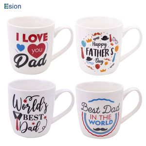 Taza de café de cerámica <span class=keywords><strong>para</strong></span> el Día del Padre, vaso de regalo <span class=keywords><strong>para</strong></span> el día de la madre, con calcomanías <span class=keywords><strong>personalizadas</strong></span>, logotipo <span class=keywords><strong>para</strong></span> papá, color blanco, 13oz, venta al por mayor - Product Image 1