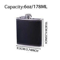 Ensemble de flacons à whisky en acier inoxydable de 6 oz, vierges, en similicuir, gravables au laser, avec entonnoirs et tasses, pour cadeaux d'entreprise pour hommes