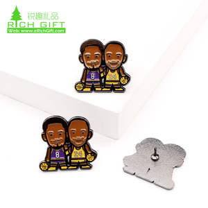 Personnalisé hommes émail sport dessin animé personnage d'anime collection jersey <span class=keywords><strong>kobe</strong></span> <span class=keywords><strong>bryant</strong></span> lakers 24 /<span class=keywords><strong>8</strong></span> badge épinglettes - Product Image 1