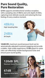 Micrófono Lavalier Inalámbrico QY88 Omnidireccional Ligero de 2.4G con Cancelación de Ruido y Conector Lightning para Teléfonos Inteligentes - Product Image 5